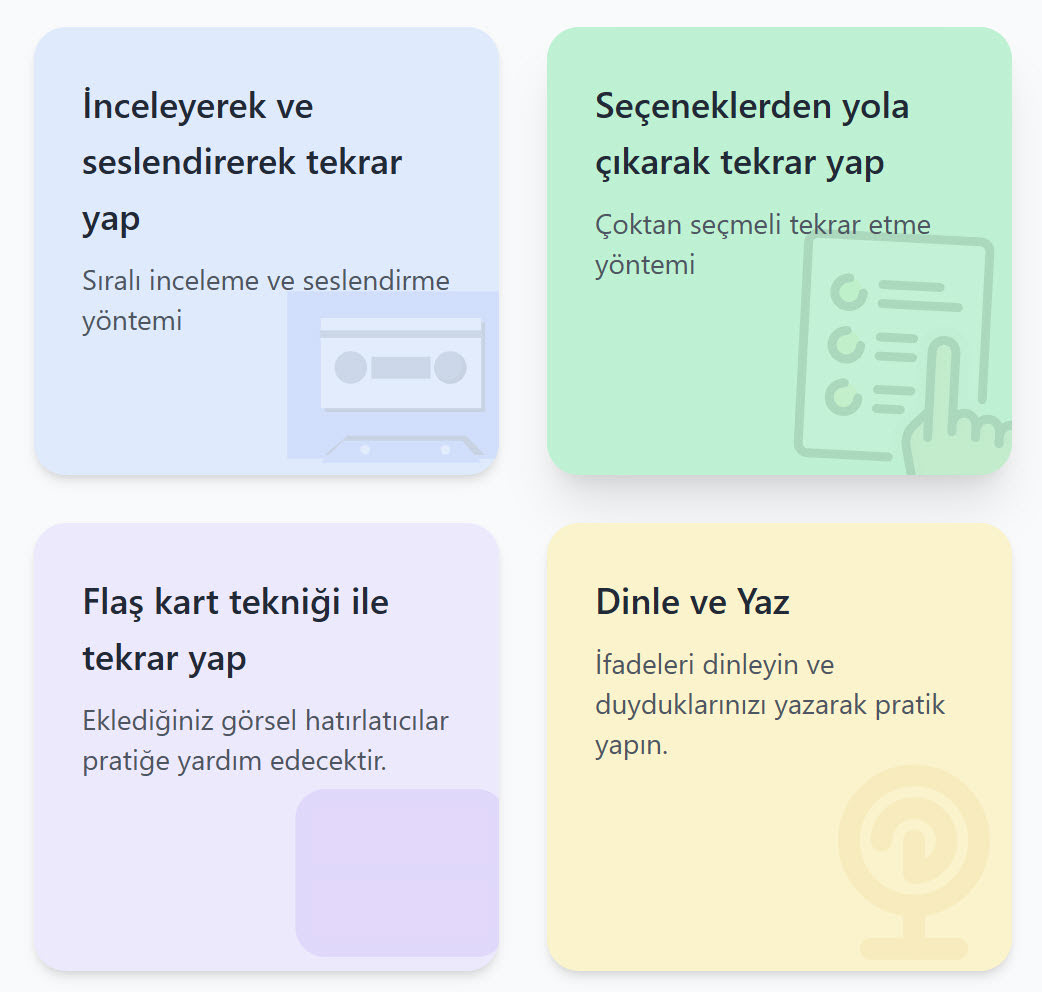 Alıştırma ve Tekrar