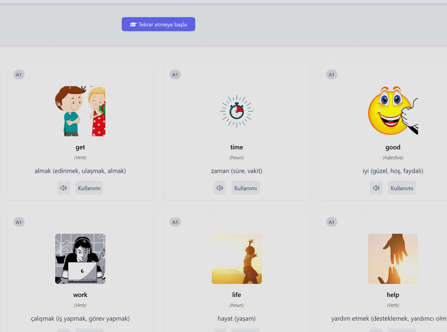 Learn new words module