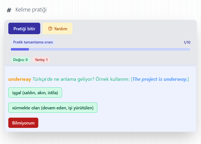 Alıştırma ve Tekrar